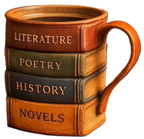 Tazas de café, vasos de vino pintados en 3D en forma de libro vasos de resina - Multifuncional apilable libros bebederos para bebidas calientes, café, té, cerveza, vino, whisky, cócteles