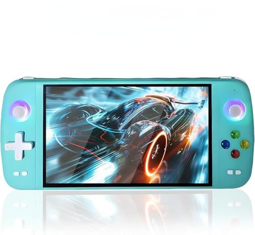 Console di gioco portatile retrò M27, schermo IPS da 7 pollici, portatile, portatile, 128 G con 30000 giochi, sistema Linux, 30+ emulatori, mini arcade tascabile portatile (verde 128 G)