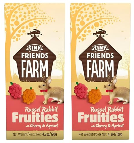 2x 120g Tiny Friends Farm Treat Biscuits Hamsters Rats Gerbil Ferrets (Russel Rabbit Fruities) – Bundled by GetInStyle Shop