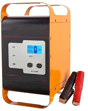 400W/600W Billaddare 12V 24V LastbilBilbatteriladdare 50A/30A Bilbatteriladdare For Blybatteri LäTt Att AnväNda(Yellow)