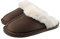 SMajong Hausschuhe Damen Herren Winter Warme Plüsch Pantoffeln Lammfell Flauschige rutschfeste Slippers Indoor Outdoor Braun 44/45 EU (Sohlengröße 46/47)