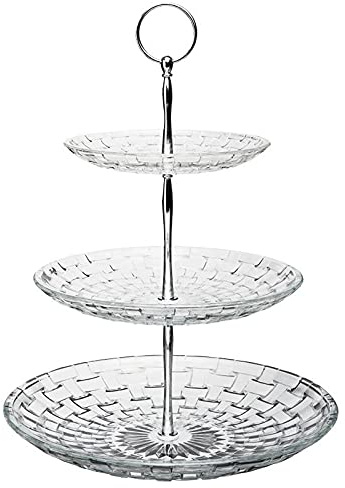 Dorre Glitter Kakfat klarglas 3 våningar höjd 33 cm