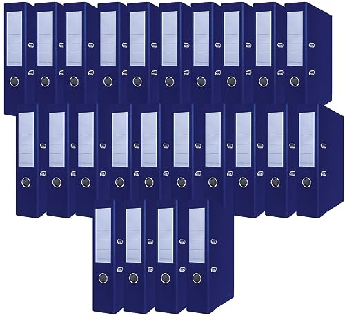 OFFICER PRODUCTS Raccoglitori per documenti A4/Set da 24/75 mm/7,5 cm/Blu scuro/Raccoglitore ad anelli/Copertina in plastica PP/Meccanismo di chiusura/Organizzazione documenti/Per ufficio domestico