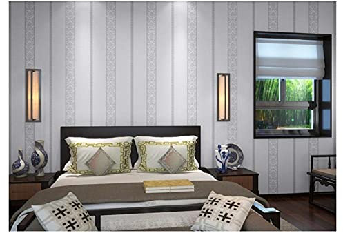 ZZDXL Wallpaper Lilac Vertical Stripes Wallpaper for Bedroom Adults,3D Wallpaper for Living Room Modern Minimalist Non-Woven Wallpaper Embossed Wall Paper Roll Kids Wallpaper Boys Girls