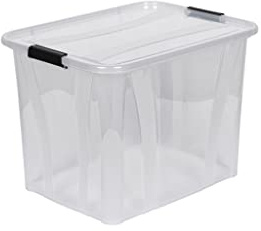 Kreher Aufbewahrungsboxen Master mit Deckel in Transparenter Ausführung. In verschiedenen Größen (wählbar). Aus robustem Kunststoff. (55 Liter)
