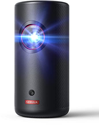 NEBULA Capsule 3 Laser, Outdoor Portable Mini Wi-Fi Smart TV Projector, Upgraded with Google TV, Official Netflix, Dolby Digital, 120 inches Screen and 2.5H Built-In Battery