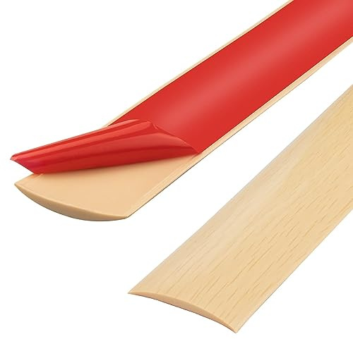 400 cm PVC tröskelremsa, golv övergångsremsor, matta dörr trimremsor, laminatgolvskyddsremsor, självhäftande golvdörrdelarremsa (400 cm-4 cm-lönnkorn)