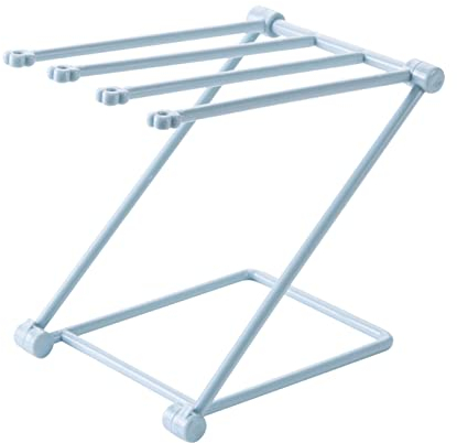 Portasciugamani con 4 braccia, colore blu, strofinaccio pieghevole verticale, stendibiancheria per cucina e bagno, organizer asciugamani, salvaspazio e pratico