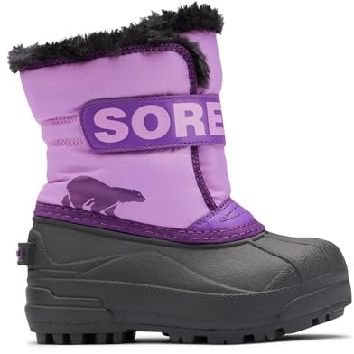 Sorel Botas Snow Commander para niños, botas Snow Commander para niños, exterior impermeable, tracción segura, aislamiento de 200 g, interior de forro polar cálido - unisex para pequeños jóvenes