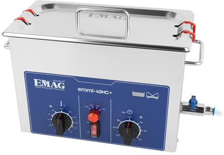 EMAG Ultraschallreiniger Emmi 40HC Plus – 4,5L Ultraschallreinigungsgerät mit Heizung & 4 Leistungsstufen – Profi-Reinigung für Brillen, Schmuck, Werkzeuge, Laborausrüstung & Platinen
