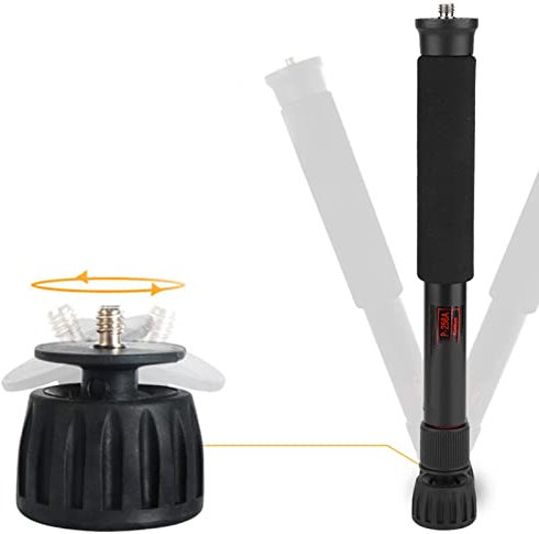 Mini Cámara monopié de 48 Pulgadas, Portátil, Ajustable, Cómodo, Palo para Cámara, Pie de Goma Antideslizante Integrado con Punta Retráctil para la Pierna, lo Que lo Hace Ideal