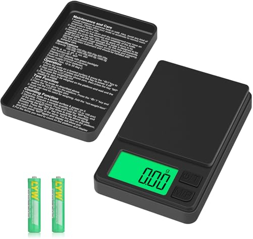 Báscula de Joyería, [0.01g/500g] Diyife Mini Balanza Cocina Multifunción, Báscula Precisión Digital 0,01g,7 Unidades de Peso,con Pantalla Led Retroiluminada para Joyería,Café,Medicina, Laboratorio