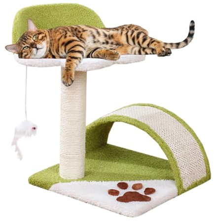 Lunaobrik per gatti da interni, albero per gatti, gratta e gratta per gatti piccoli, palla da teaser di gatto, giocattolo per macinare artigli, torre di albero di gatto in Sisal per il salone di