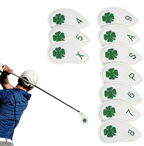 Kopfbedeckungen aus Golfeisen, Golfeisen-Kopfbedeckungen | 10 x tragbarer Golfkopfschutz – PU-Leder-Golfschlägerabdeckungen für Herren, für Eisen