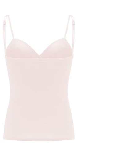 Canottiera da donna con coppe regolabili senza ferretto, Camisole, con scollo a V, con reggiseno integrato, basic cami, spalline sottili
