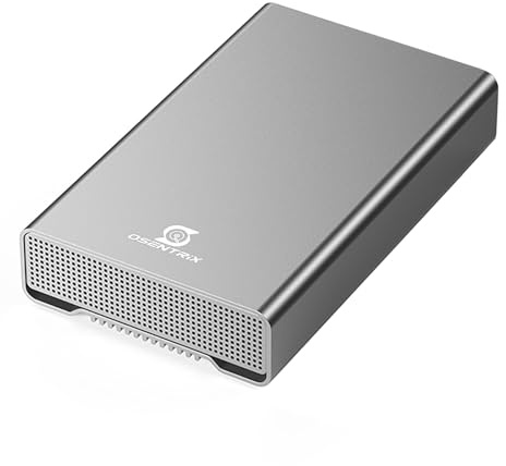 OSENTRiX GX100 10 TB USB 3.2 Gen 2 USB-C extern hårddisk med USB-hubb för Windows eller MacOS stationär PC/bärbar dator - 2 års garanti
