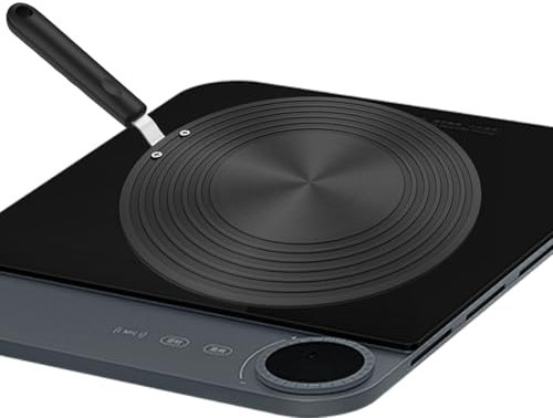 Reusable Induction Pan Converter, Cookware Protection Disk, 9.45 Inches Ergonomic Handle Adapter, Precision Induction Cooktop Accessory for Enhanced Cooking Experience