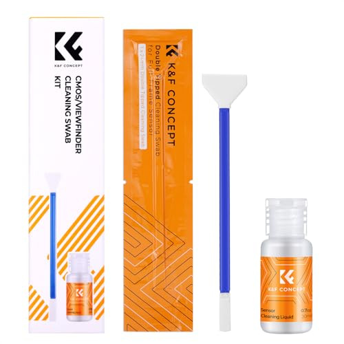 K&F CONCEPT Rengöringssats med full ram, 5 stycken, 20 ml, blå | Dubbelhövdade stavar i mikrofiber, 24 mm + 20 ml, helram och sökare, vakuumförpackning, MA01