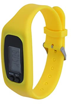 Housoutil 2pcs Yellow Electronic Pedometer Watch Digital Lcd Calorie Counter Bracelet for Men and Women Fitness Walking Distance Tracker Sports