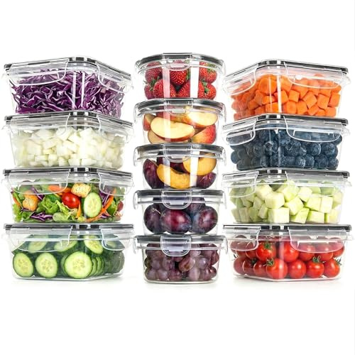Haushaltszauber® Frischhaltedosen Set 13-teilig (5 runde & 8 quadratische) | Luftdichte Frischhaltedosen | BPA-frei, stapelbar & transparent | für Küche, Kühlschrank, Gefrierschrank & unterwegs