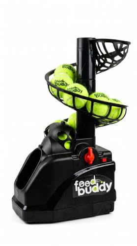 Feed Buddy Automatic Tennis Ball Machine – Portable Battery-Powered Tennis Trainer with Ball Feeder for Solo Practice, UK Company