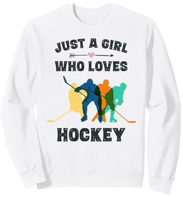Camiseta de Hockey para niñas Adolescentes, Camiseta de Hockey Vintage Divertida Sudadera