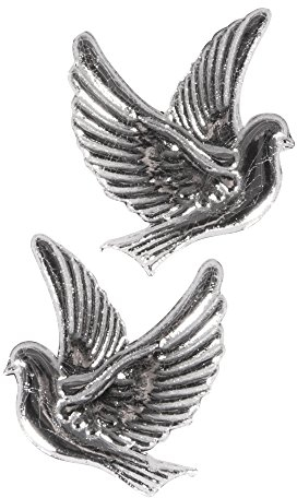 Rayher 31555606 Wax Design: Dove Silver, 2.2 x 2.7 cm, 1 Pair