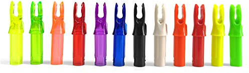 SHARROW 100PCS Tir à l'arc Queue de Flèche Insérer Encoche de la Flèche Arrow Nocks de Remplacement pour Les flèches pour ID 6.2mm Arbre de Flèche, Flèche Encoche en Plastique (Rouge Transparent)