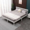 WestWood Double Bed Solid Pine Frame Headboard Durable Shaker Style Low Foot End Wooden Platform With Wood Slat Support Bedroom Furniture Strong Support Legs Adults Kids Teenagers White