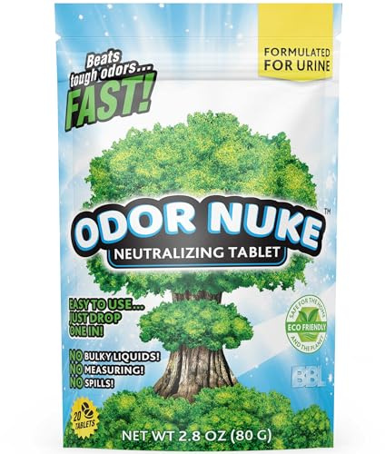 Odor Nuke Geruchsneutralisierer-Tabletten für menschlichen Urin – tötet Uringeruch in tragbaren Urinalen für Männer, Nachttische, Bettpfannen und Campingtoiletten – 80 ml (Original)