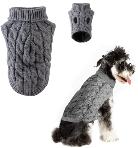 Norhogo Winter Pet Clothing Dog Sweater Jumper Clothing, Dog Sweater Vest Pet Soft Comfortable Turtleneck Knitted Puppy Clothes, for Small Medium Large Dog Puppy Cat (S, Grey)
