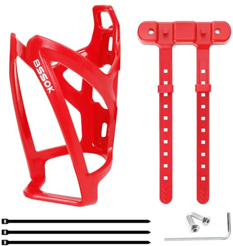 BSSOK Portabotellas para bicicleta de plástico, soporte para botellas de agua, soporte para botellas de agua para bicicleta, soporte de PC duradero y ligero para bicicleta, MTB, bicicleta de carreras
