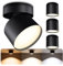 SSC-LUXon 4 Stück SAMU Decken Aufbauspots schwarz inkl. 4x GX53 LED 3W warm, neutral, tageslicht 3CCT - Aufputz Strahler Deckenleuchte
