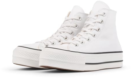 Zapatillas Mujer Plataforma Blancas – Bambas Altas de Lona – Deportivas Moda Casual – Sneakers Mujer Cómodas - Talla 40EU