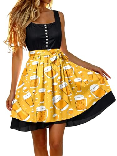 Generiskt Dirndlförkläde dam oktoberfest midi traditionell jacquard förkläde Dirndl elegant basic kostymförkläde hög kvalitet traditionell perfekt för dräkter festligheter för ölfester