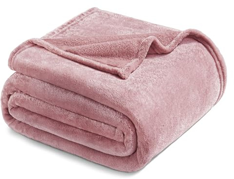 Exclusivo Mezcla Plaid Couverture Polaire, pour Canapé ou Lit, Toutes Les Saisons, Doux et Chaud, Pelucheux et Léger, 220x240 CM, Rose