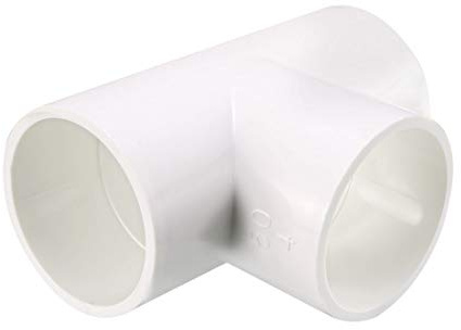 uxcell 50mm Slip Tee PVC Pipe Fitting T-Shaped Coupling Connector 2 Pcs