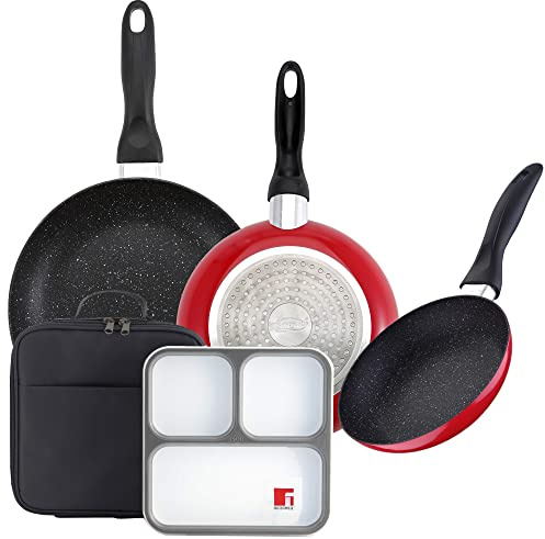 PACK DE 3 SARTENES SAN IGNACIO Ø16CM Ø20CM Ø24CM + SET HERMÉTICO ULTRA FINO CON BOLSA ISOTÉRMICA