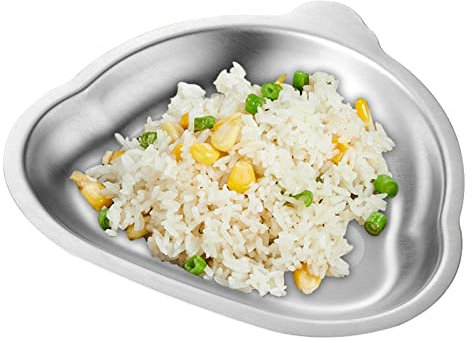 Generisch Piatto per bambini – Vassoio per snack cartone animato, piastra di aspirazione in acciaio inox, piastra in metallo per esigenze di auto-nutrizione per bambini, adatto per l'asilo a casa