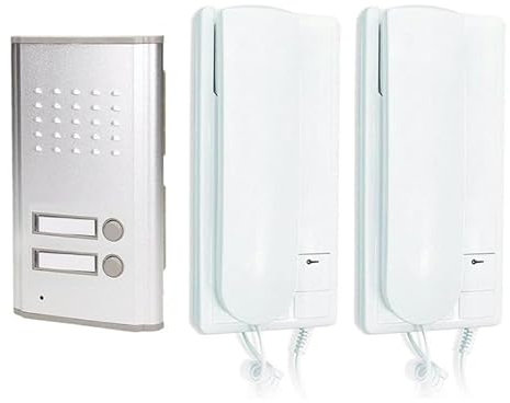 KIT CITOFONO BIFAMILIARE COMPLETO DI POSTO ESTERNO ED INTERNO 2/4 FILI APRIPORTA CANCELLO