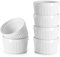 6Pcs 8 oz Ramekins for Creme Brulee Porcelain Ramekins Oven Safe, Classic Style Ramekins for Baking Souffle Ramekins Bowls(White)