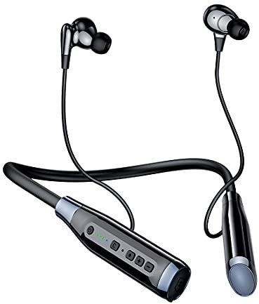 Nsyee Auricolari con archetto da collo senza fili, Bluetooth 5.0, Bluetooth, 120 ore di durata della batteria ultra lunga, cuffie con archetto da collo adatte per la corsa, cuffie magnetiche con