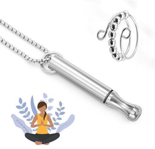 XIMKONTER 2Pcs Atemkette Rauchentwöhnung Edelstahl, Original V2 Halskette Rauchfrei Original Raucherentwöhnung Halskette AtmungshalsketteRauchentwöHnung Atemkette Rauchentwöhnung (Asiatische)