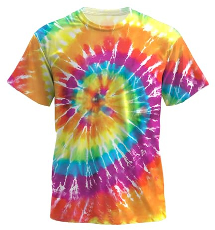 ZAMKDXFQ Tie Dye Shirts Men Hippies Senior Short Sleeve Hippies Senior Tie Dye Tee Shirt Red