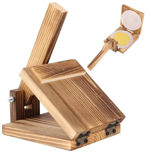 Skdqiee Vintage Charcoal Hardwood Tortilla Press, 6.5 x 5.1 Inches Rectangle Solid Wood Tortilla Maker, Labor-Saving Wood Flour Tortillas Press for Homemade Mexican Tortillas, Roti, Burritos, Tacos