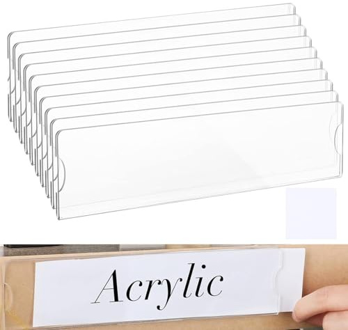 Soporte para placa de nombre de pared – 10 soportes para letreros de puerta de acrílico transparente | Pantalla Horizontal para Aula en el Lugar de Trabajo - Marco de Identificación Transparente con 2