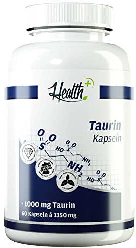 Zec+ Health+ Taurin - 60 Aminosäuren Kapseln, 1000 mg reines Taurin-Pulver pro Kapsel, vegane Taurin Kapseln, Made in Germany