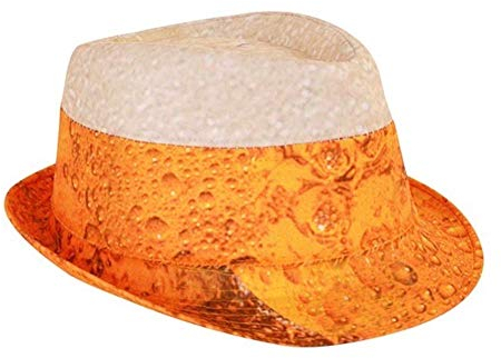 shoperama Trilby Hut mit Bier Druck Erwachsene Mütze Karneval Verkleidung Party lustig JGA Junggesellenabschied