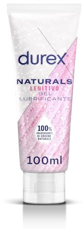 Durex Naturals Lenitivo, Lubrificante Sessuale Intimo, Gel per Rapporti Intimi e Secchezza Vaginale, 100% Ingredienti di Origine Naturale, Con Aloe Vera, 100 ml