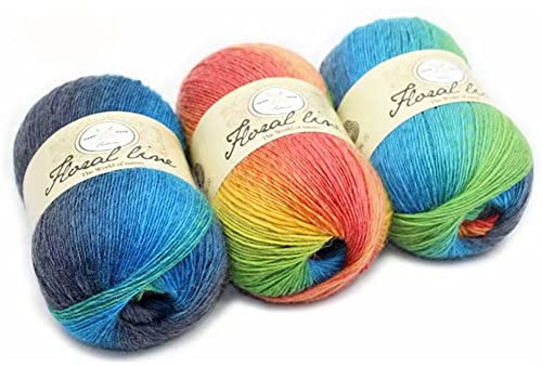 LICHENGTAI Ullgarn 100 g, handstickning garn virkgarn premium ull för stickning garn regnbågsgarn för tröjor, halsduk, leggings, handskar, strumpor